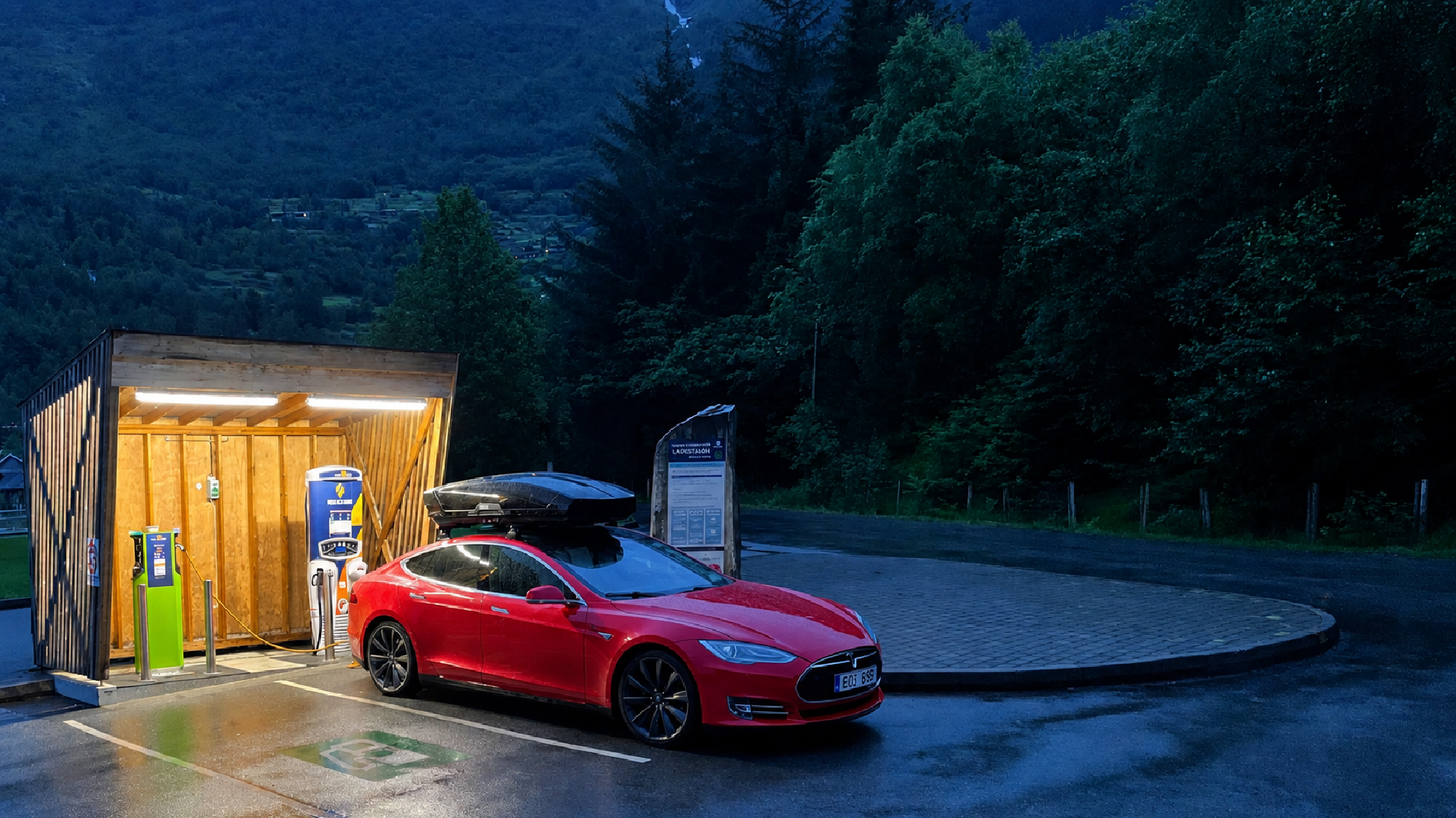 Charging Car in the Nordics.